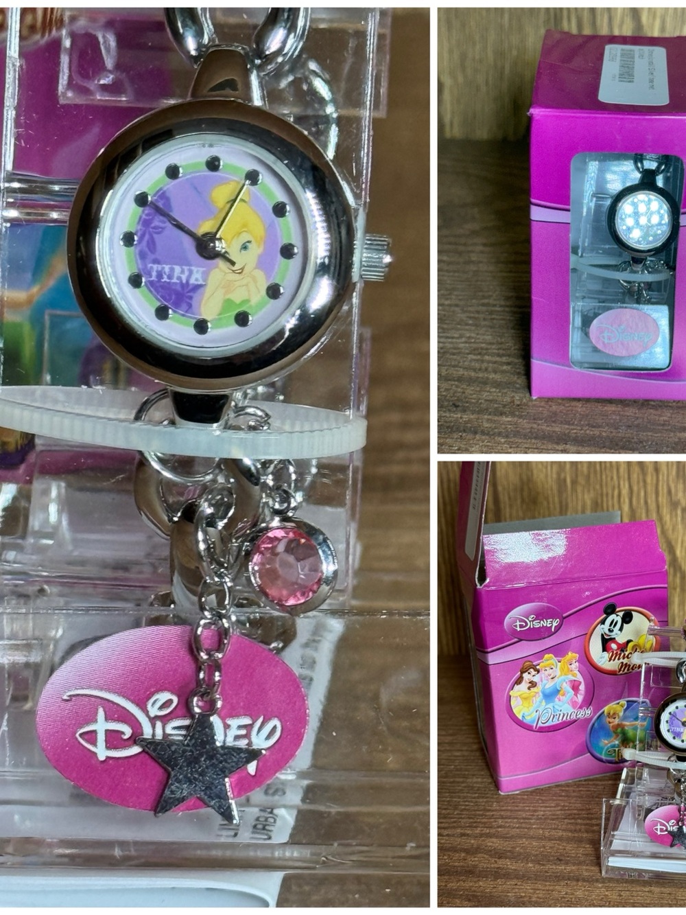 Disney Tinker Bell Charm Pendant Watch - Pink & Purple